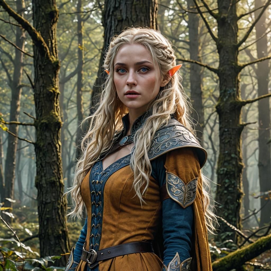 Androgynous Elf in Realistic Burton-esque Woods