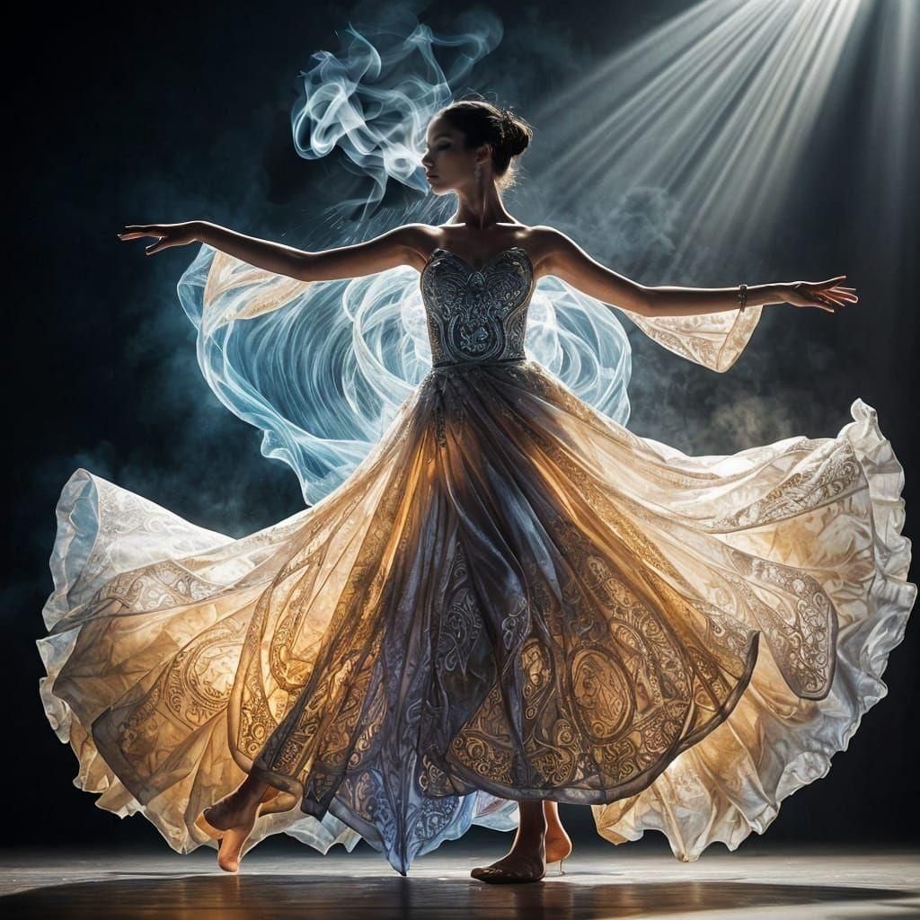 Ethereal Dancer's Fractal Dress of Light