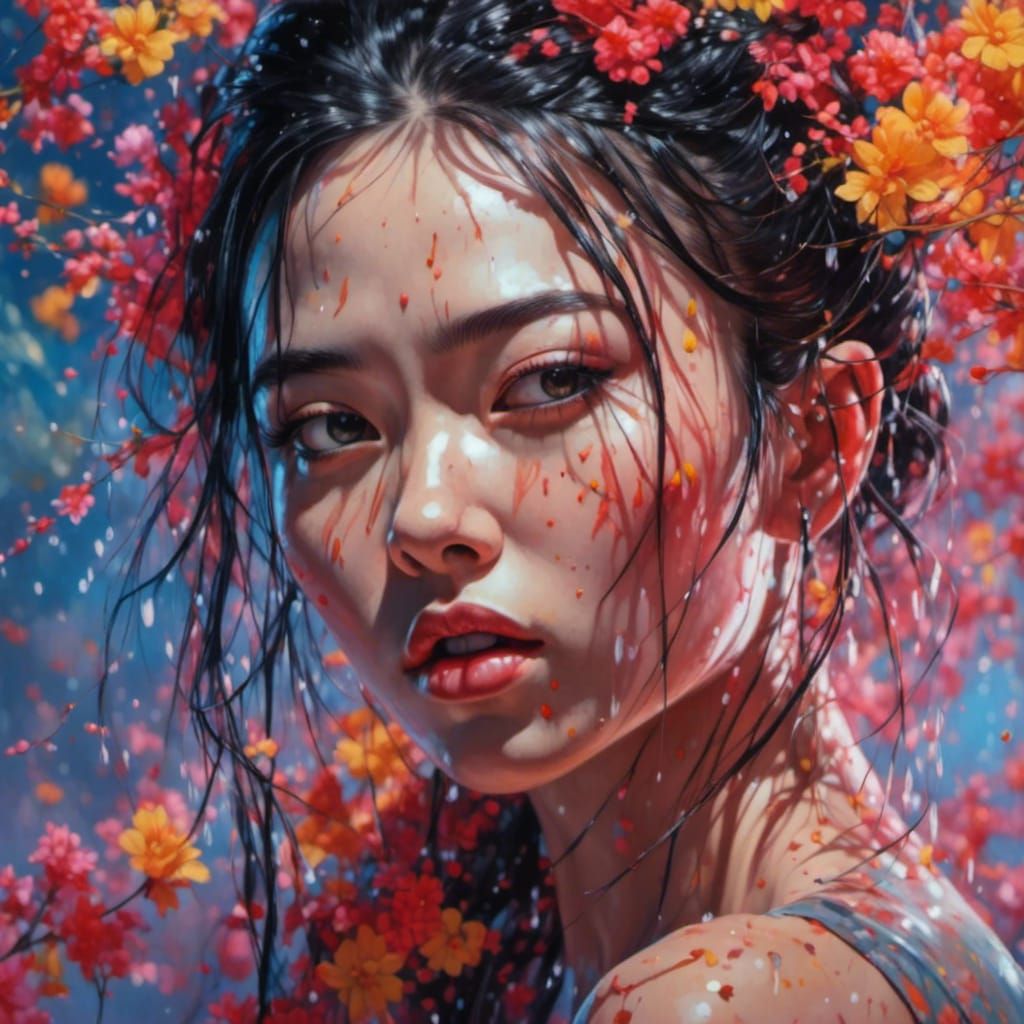 Detailed Portrait of a Beautiful Woman in Splash Art Style