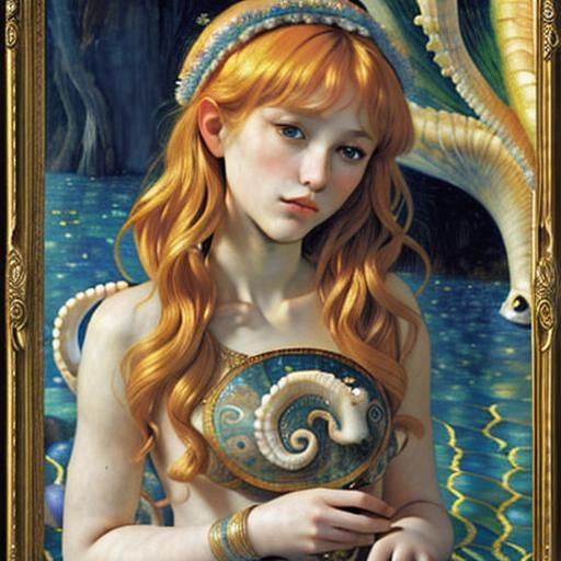 Psychedelic Seashells and Seahorses: Intricate Art