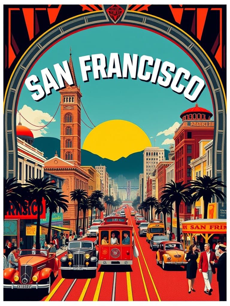 Retro-Futuristic San Francisco: A 1930s Art Deco Paradise