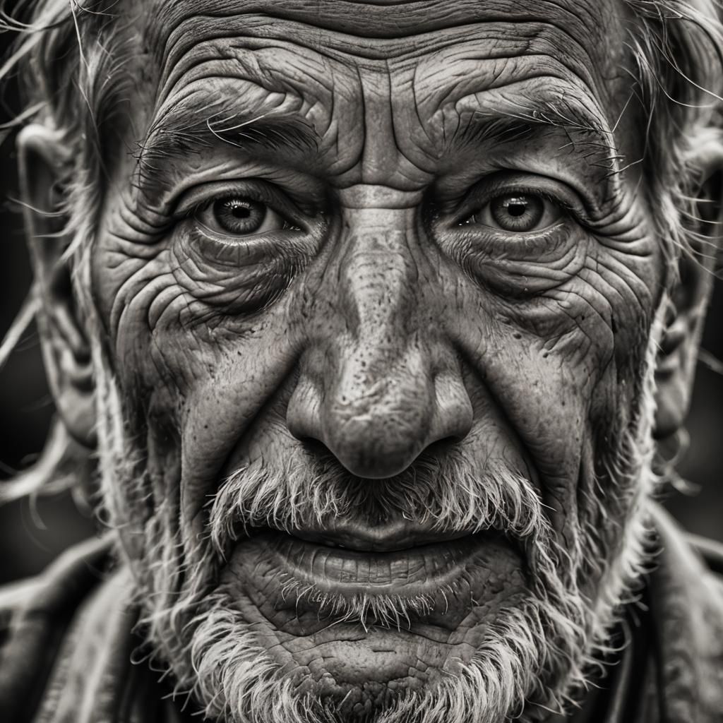 Expressive Portrait of a Wise Old Man