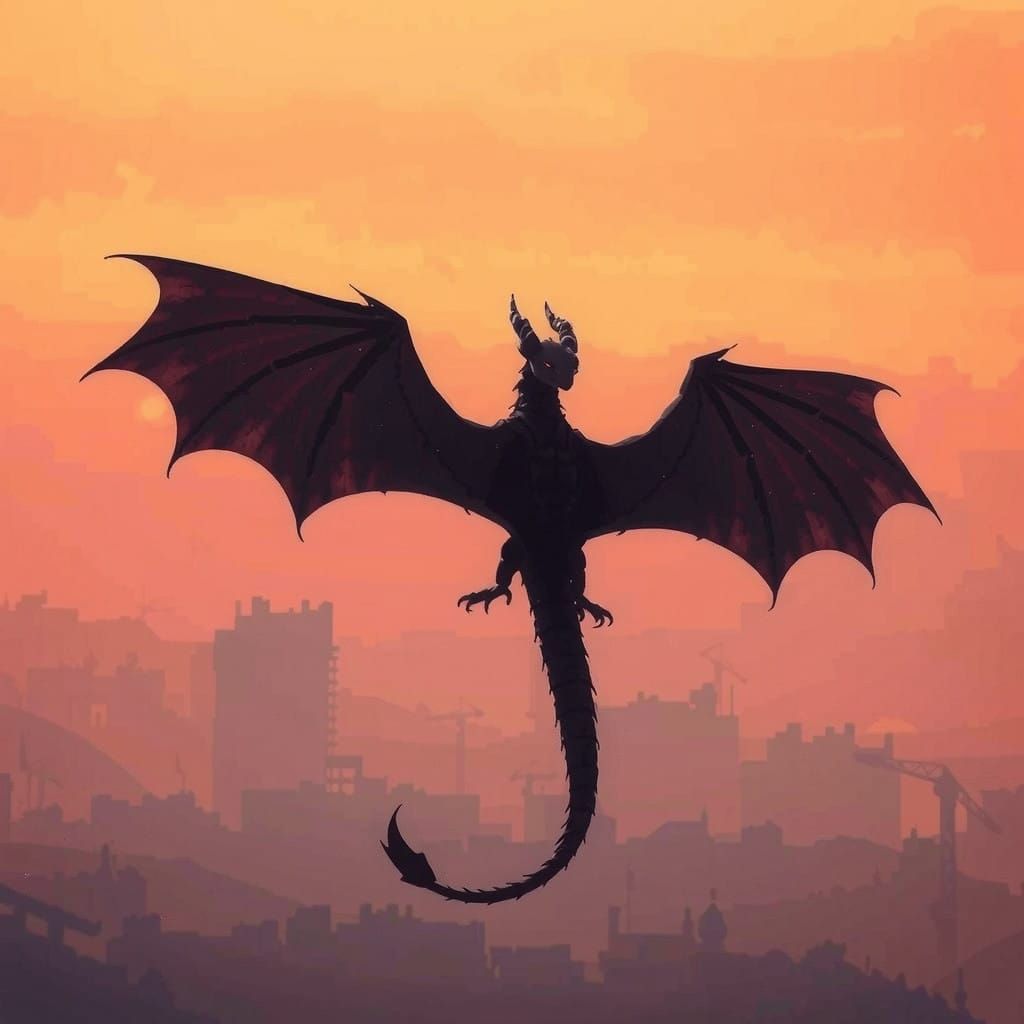 Majestic Dragon Kite Soars Amidst Sunrise Hues