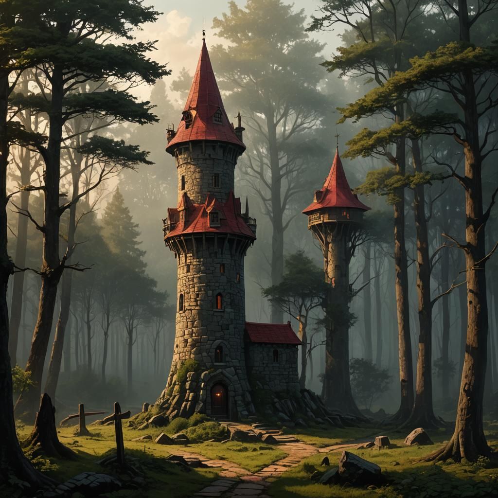 Eerie Stone Wizard Tower in Twilight Forest