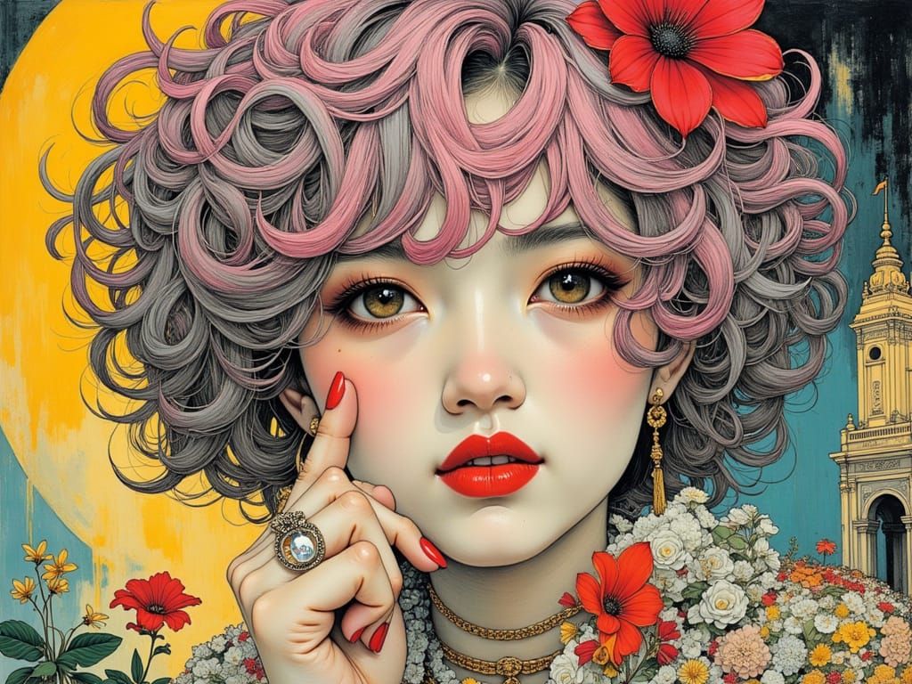 Punk Prayer with Asymmetric Haircut in Contrasting Colors