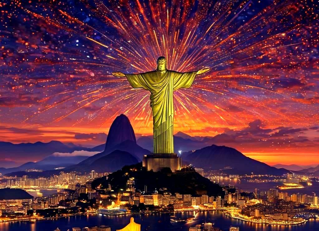 Rio de Janeiro Skyline with Christ the Redeemer