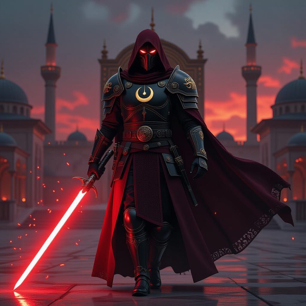Ottoman Darth Malak with Crescent Lightsaber