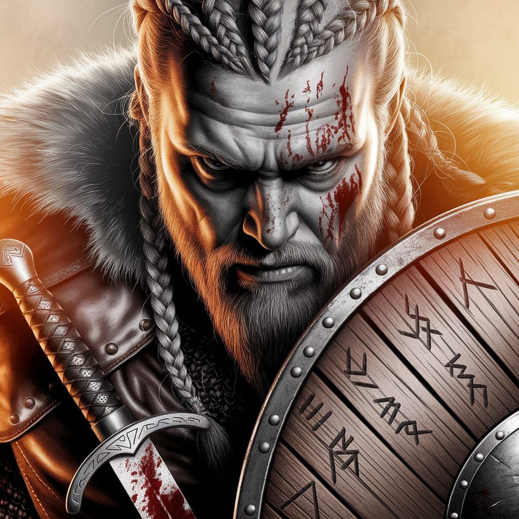 Fierce Warrior in Fantasy Art Style