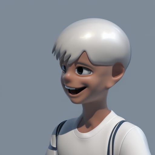 Happy Teenager Boy with Sci-Fi Details