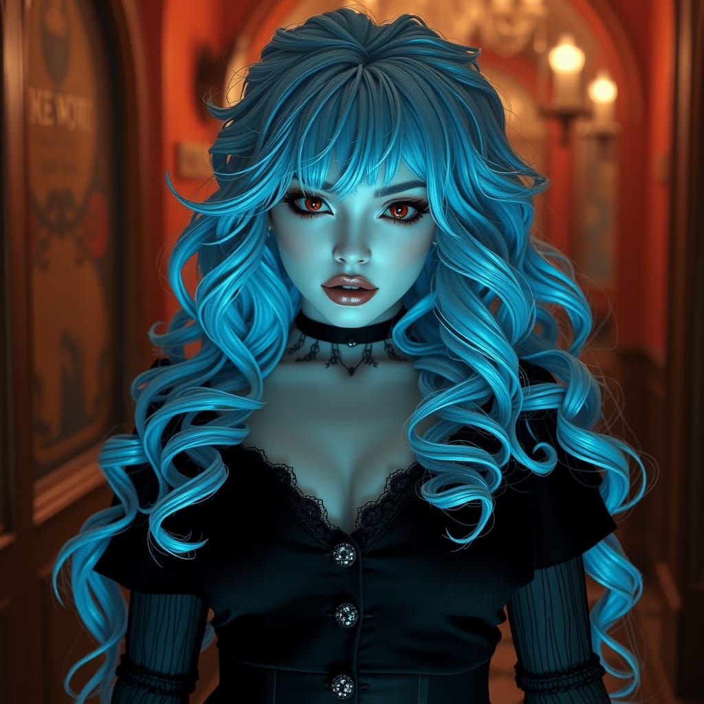 Mystique of a Goth Woman: 3D Rendered Portrait