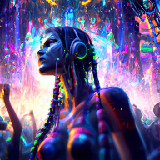 Cinematic Raver Girl: Dark Fantasy Concept Art