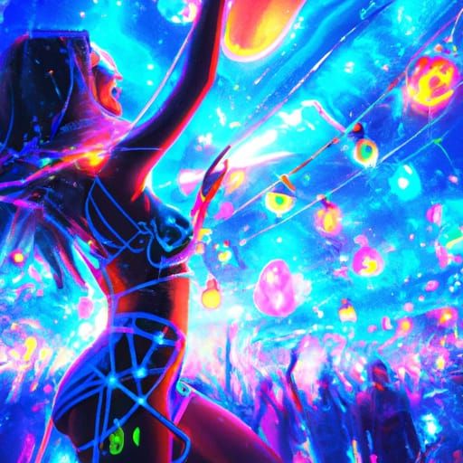 Raver Girl in Dark Fantasy Style