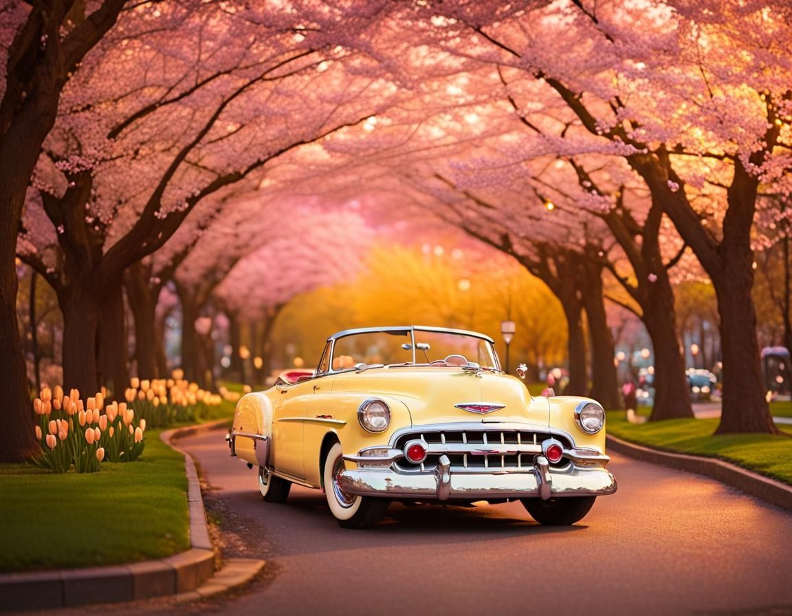 1953 Chevrolet Convertible in Cherry Blossom Park