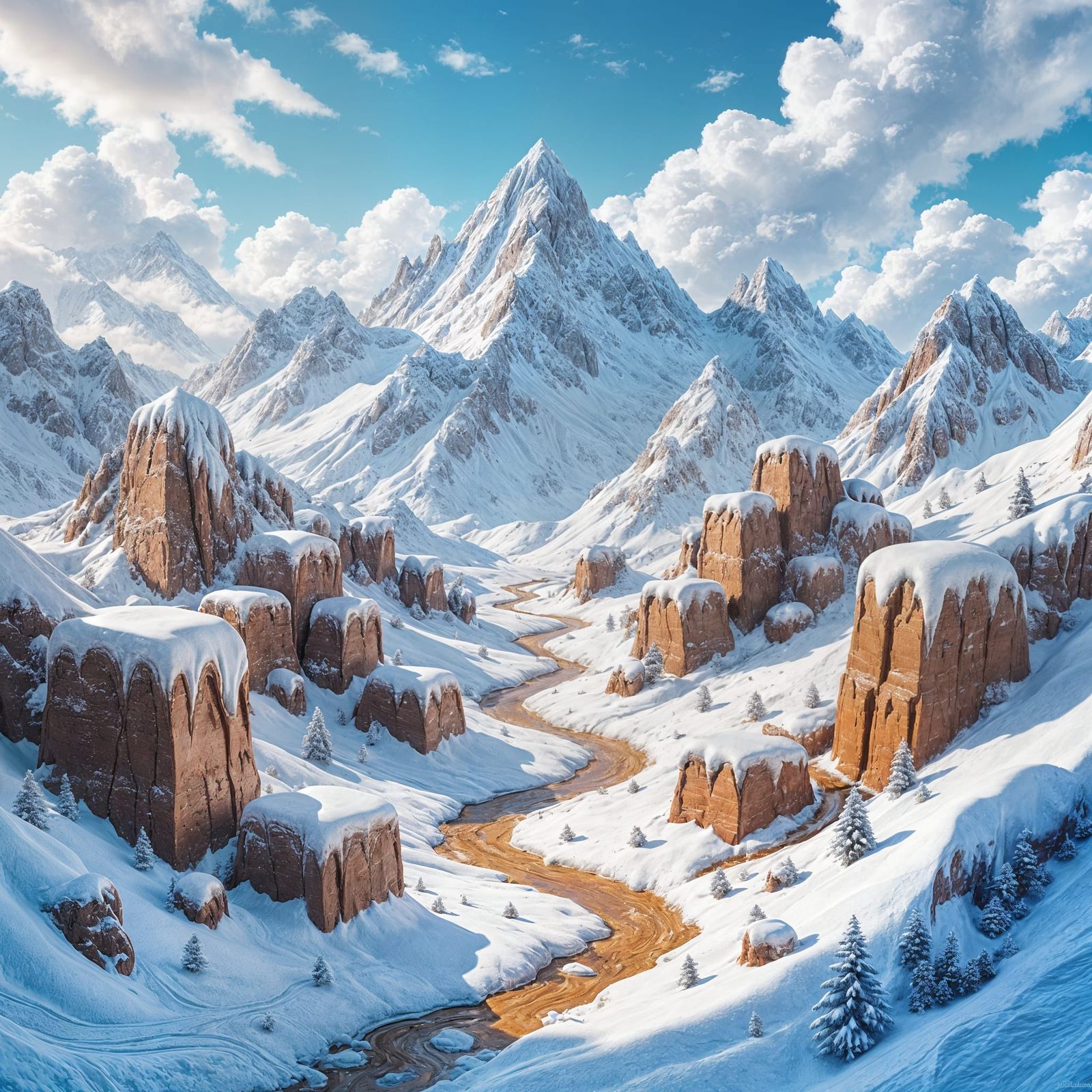 Edible Fantasy Mountains: Fudge, Nougat, Caramel Landscape