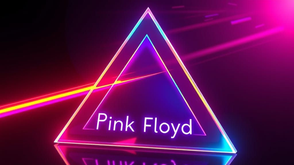 Rainbow Prism Triangle in Neon Digital Art Style