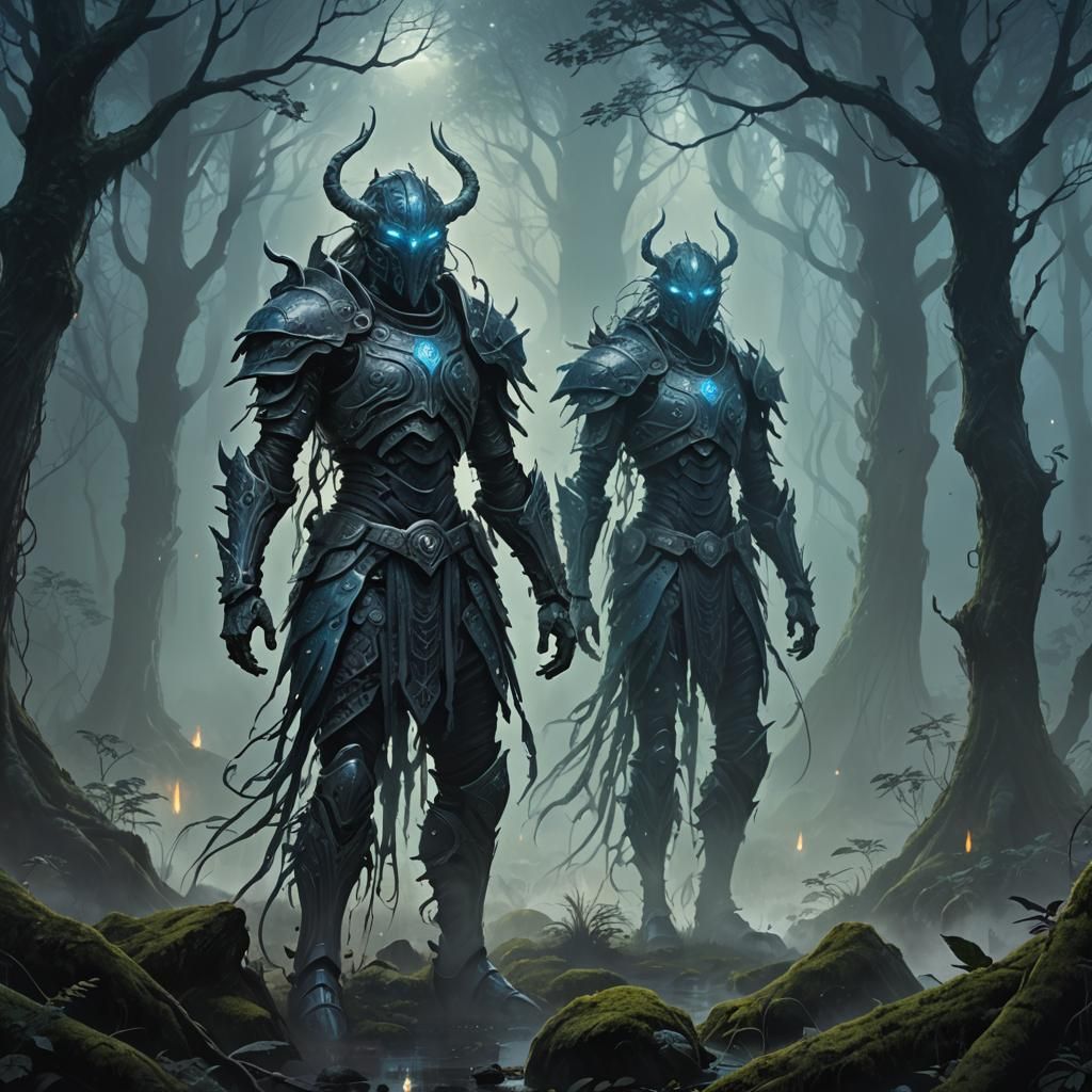 Dark Fantasy Figure in Mi-Go Armor, Concept Art