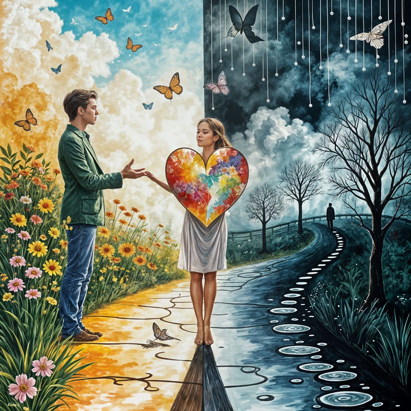 Surreal Artwork Depicts Harmony and Joy in Vibrant Colors