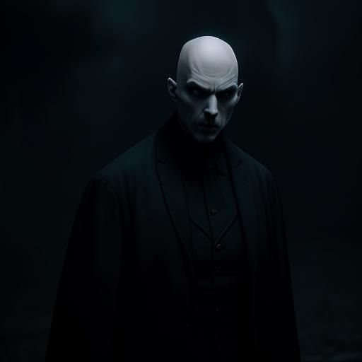 Cinematic Film Still of a Bald Woman in Gothic Noir Style