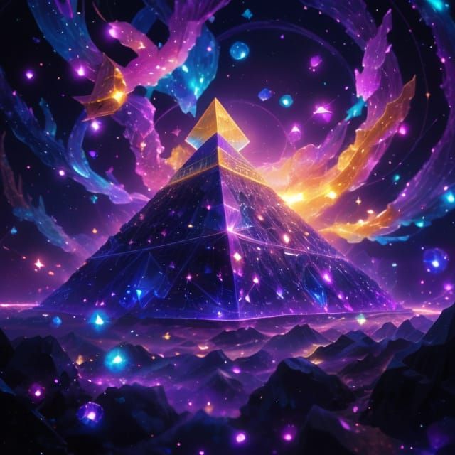 Ancient Pyramid Floats in Deep Space Nebula