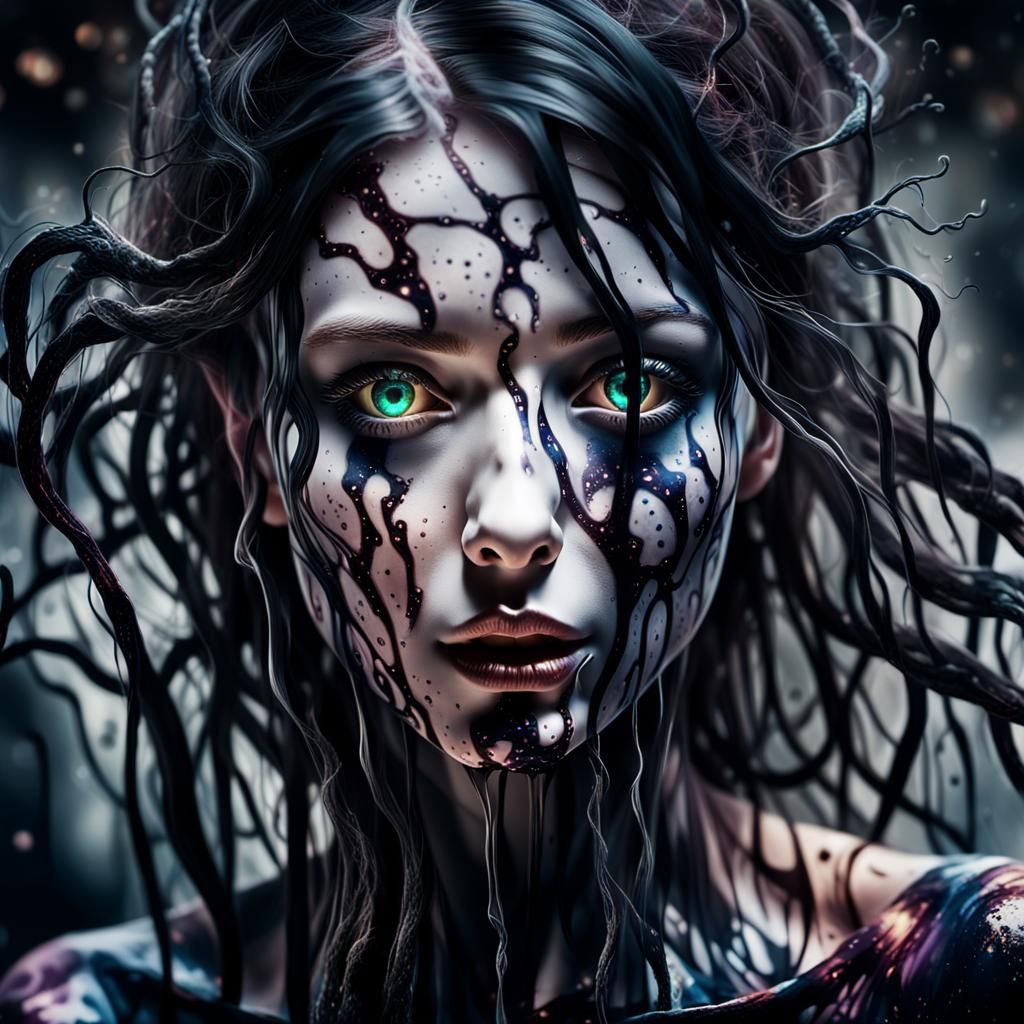 Surreal Cosmic Portrait in Vibrant Hues