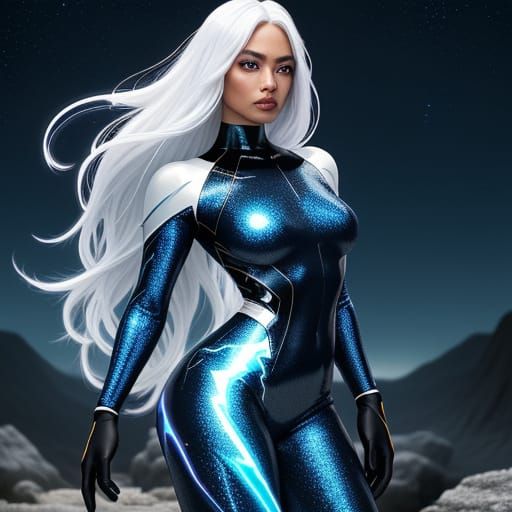 Surreal Rock Woman with Galaxy Effects