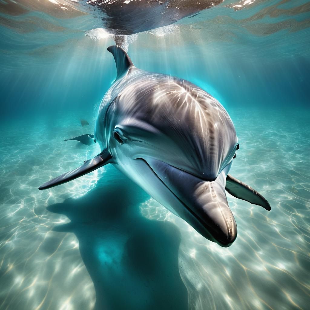 Dolphin Portrait in Turquoise Ocean: Award-Winning Photograp...