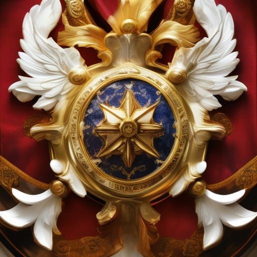 Majestic Romanian Family Crest Heraldic Illustration