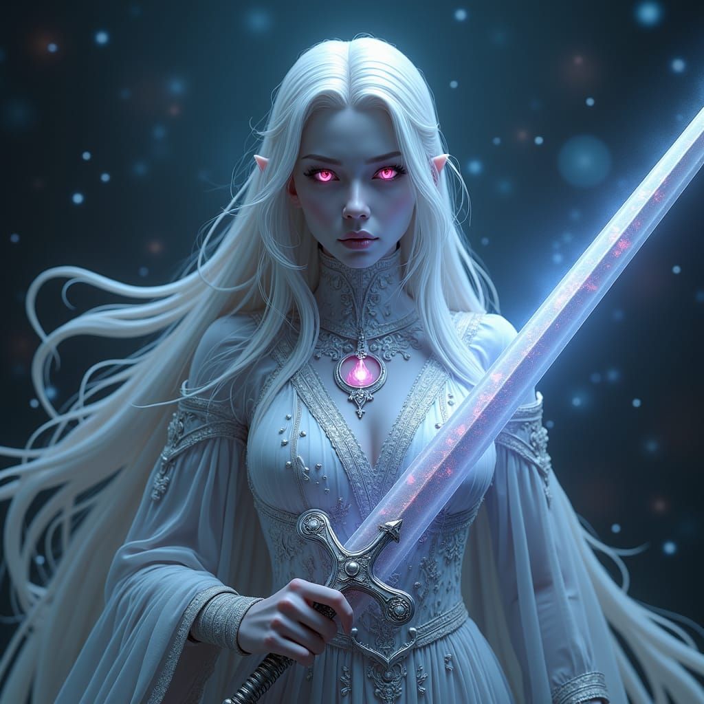 Drow Priestess of Eilistraee in Fantasy Splash Art