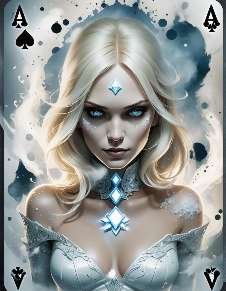 Emma Frost Portrait in Smoke Ace of Clubs