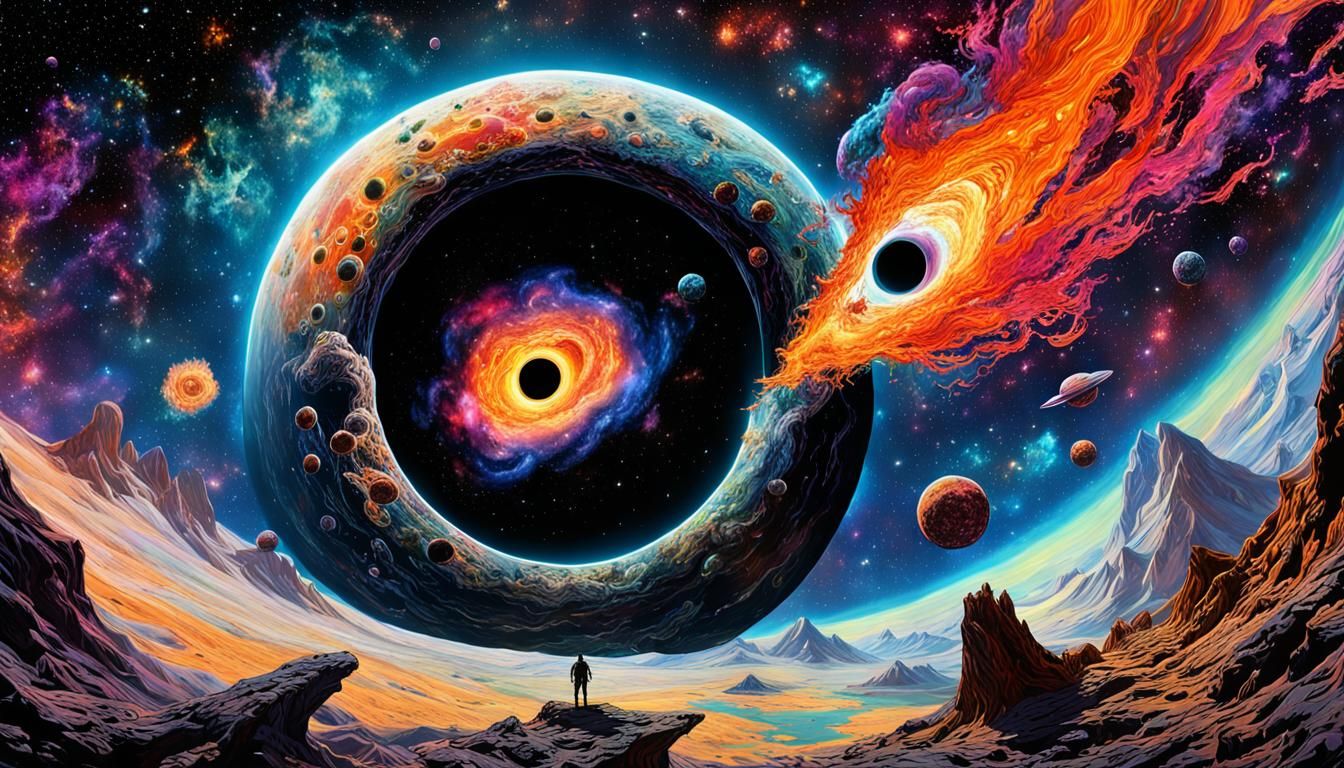 Black Hole Consumes Supernova: Digital Art