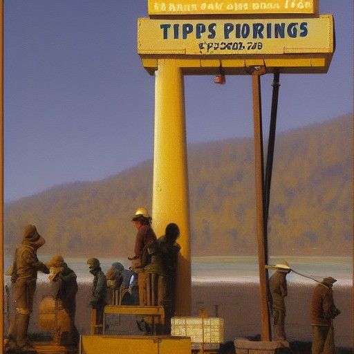 Money Tipping Scale as Oil Painting