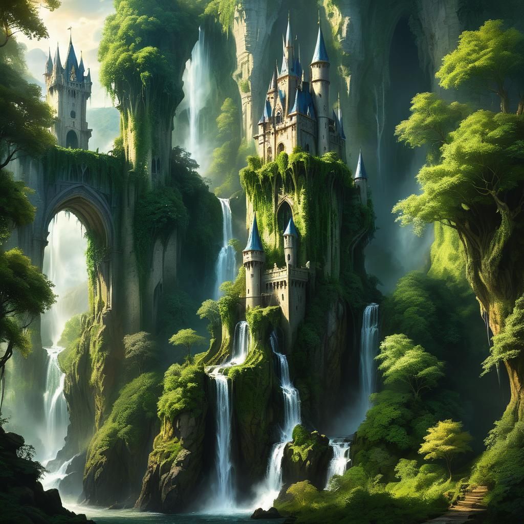 Fairytale Castle with Elven Queen, Rubens and Lee Style