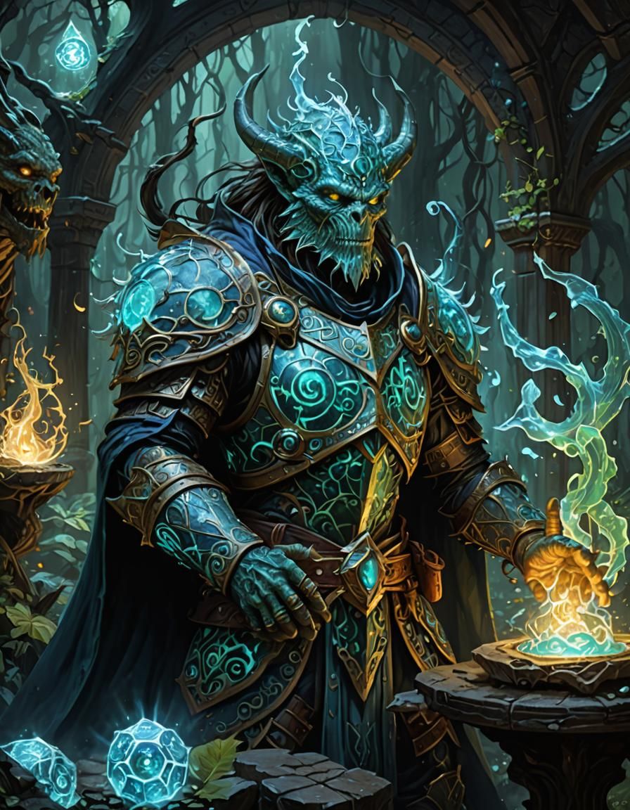 Bioluminescent Daemon with Elemental Magic