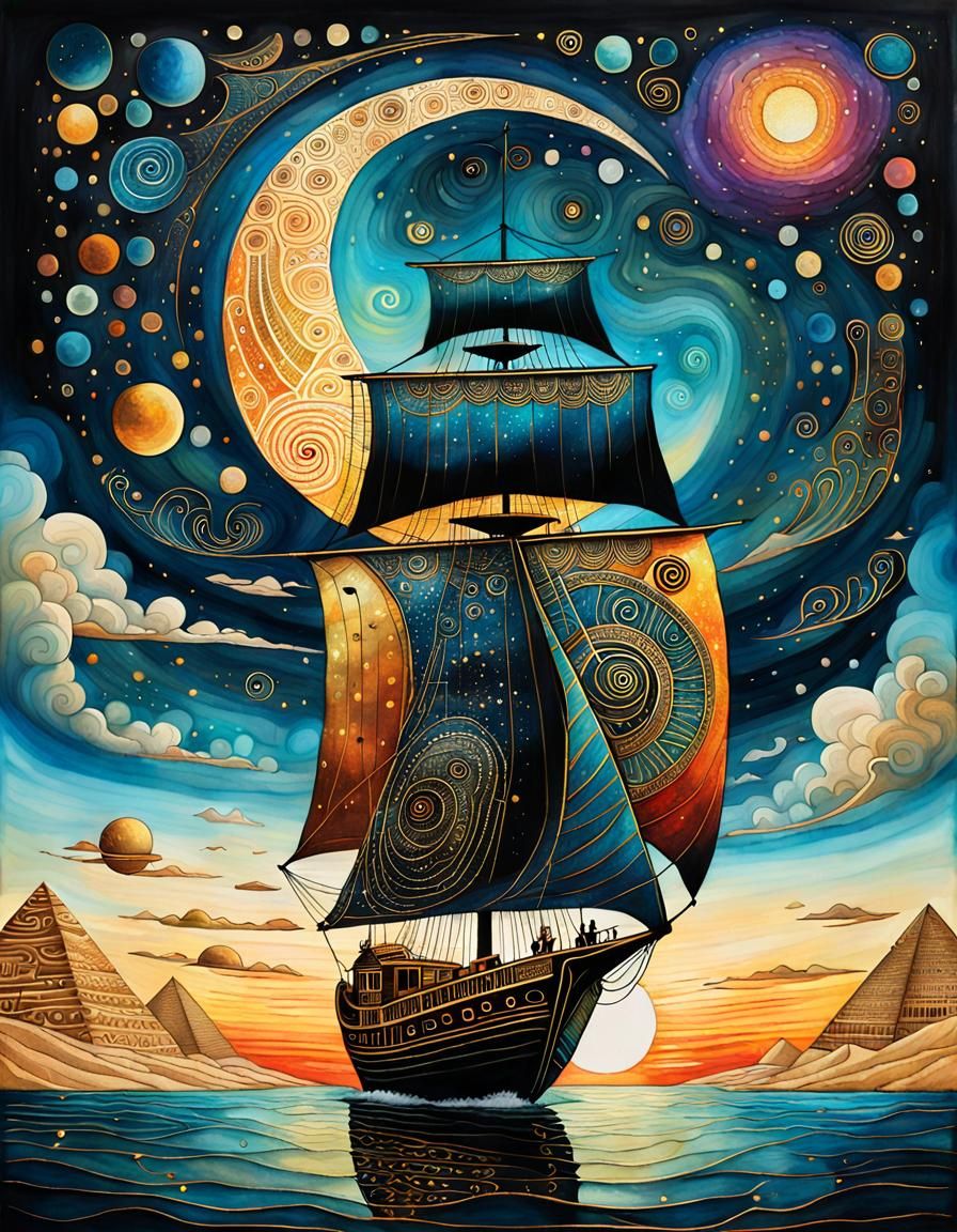 God Re Sails the Sky in Vivid Illustration