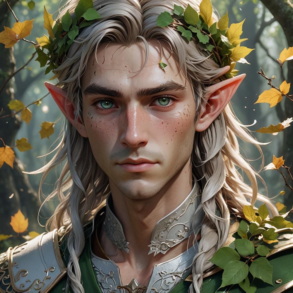 Aesthetic Elf Prince in 3D Anime Style