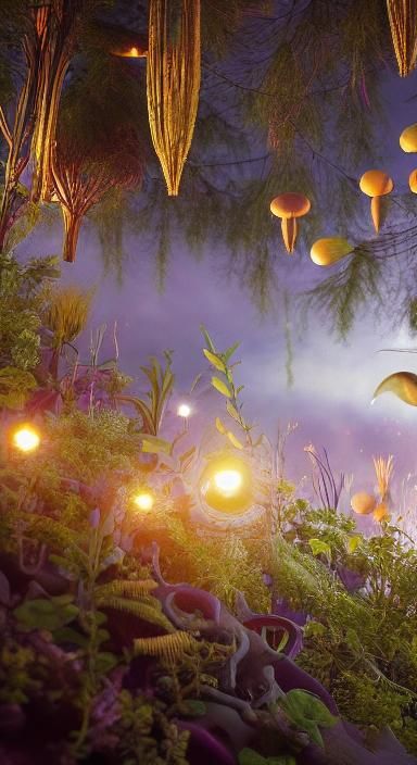 Surreal Spacewalk: A Digital Fairytale in Rich Colors