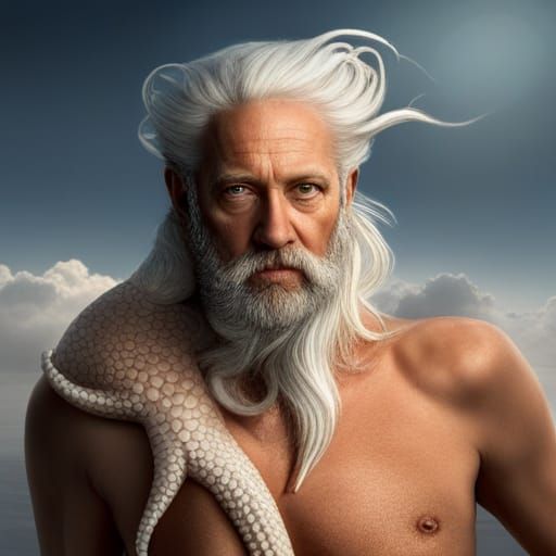 Detailed Male Mermaid with Octopus Tentacles in Unreal Engin...