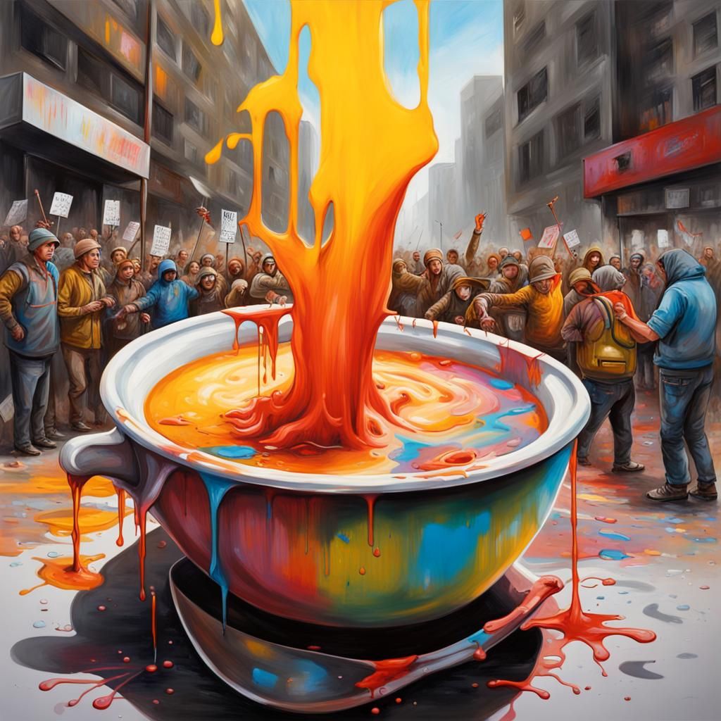 Graffiti Art: Soup Attack on Protestors