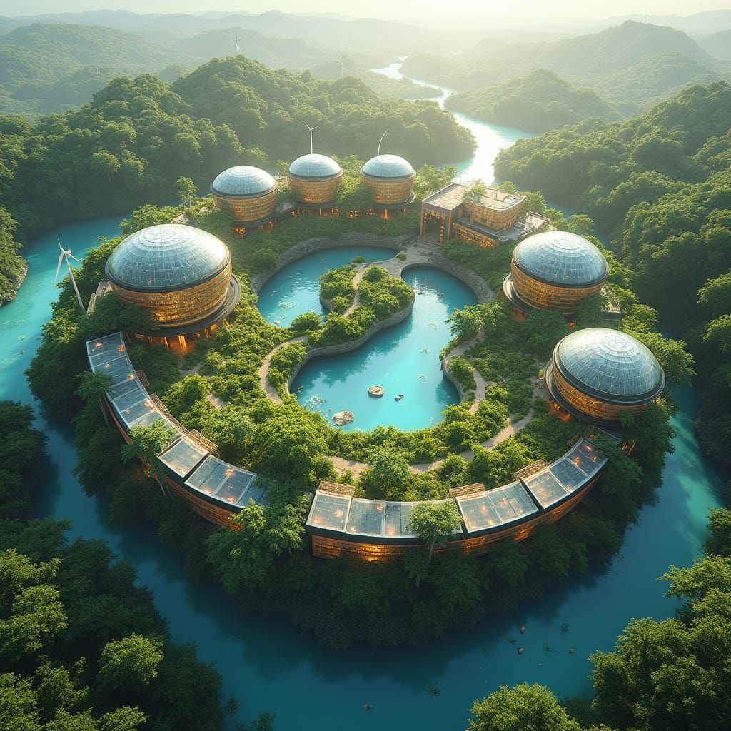 Futuristic Eco-City in Harmony with Nature