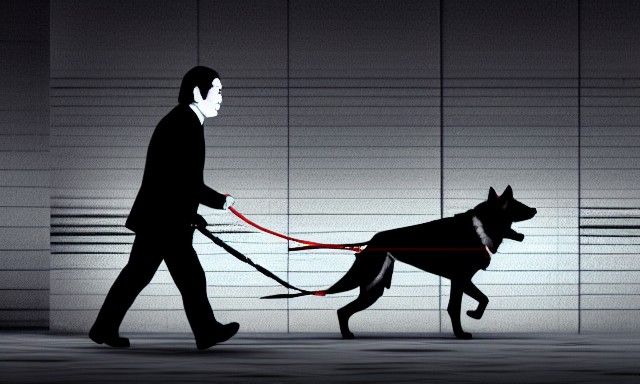 Satoshi Nakamoto and Akita Inu: Dark Academia Concept