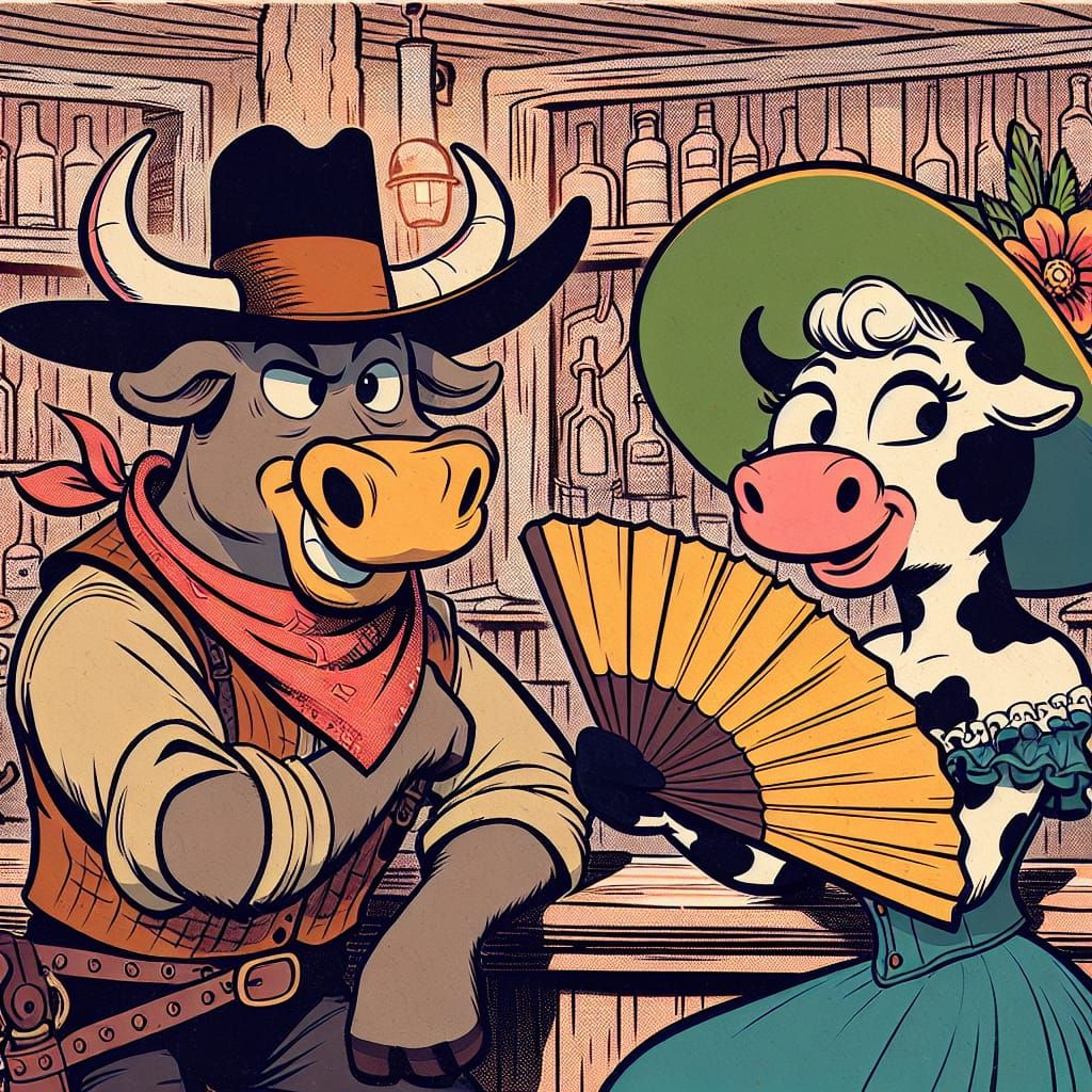 A Warner Brothers style cartoon image, featuring an anthropo...