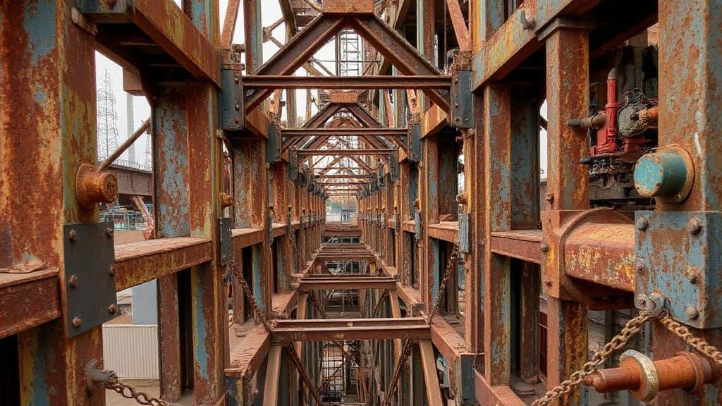 Vertigo Effect of Steel, Iron, and Rust Textures