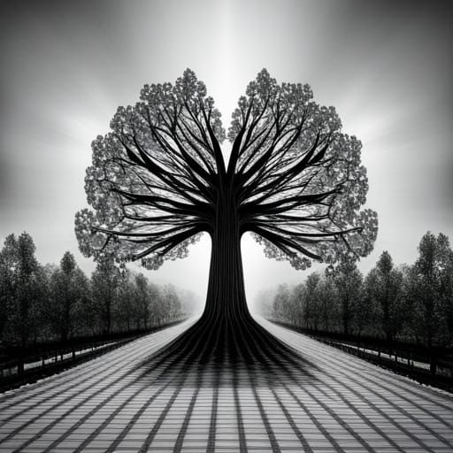 Geometrically Surreal AI Tree: Mathematical Interpretation