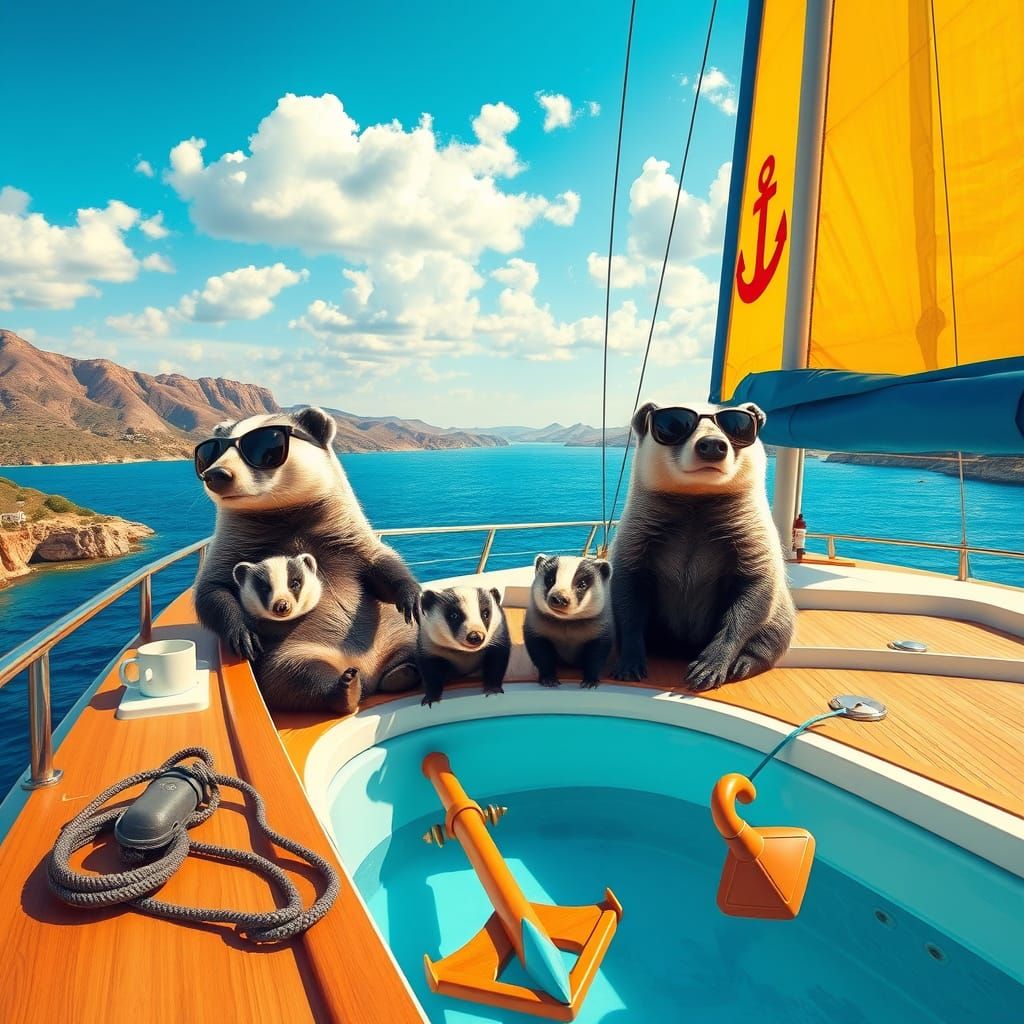 Badger Family Basks in Mediterranean Luxury