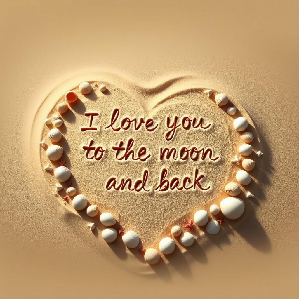 Heartfelt Beach Message in Dreamy Impressionism