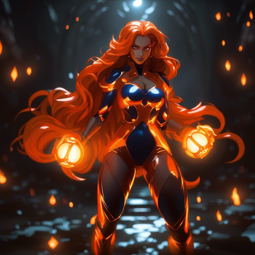 Orange Lantern Android 21 Dark Fantasy Concept Art