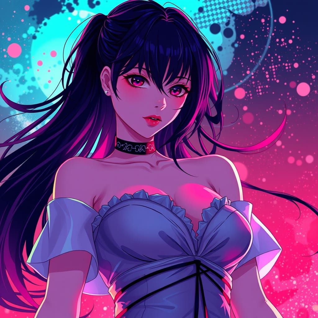 Surreal Fantasy Goddess in Vibrant Manga Style