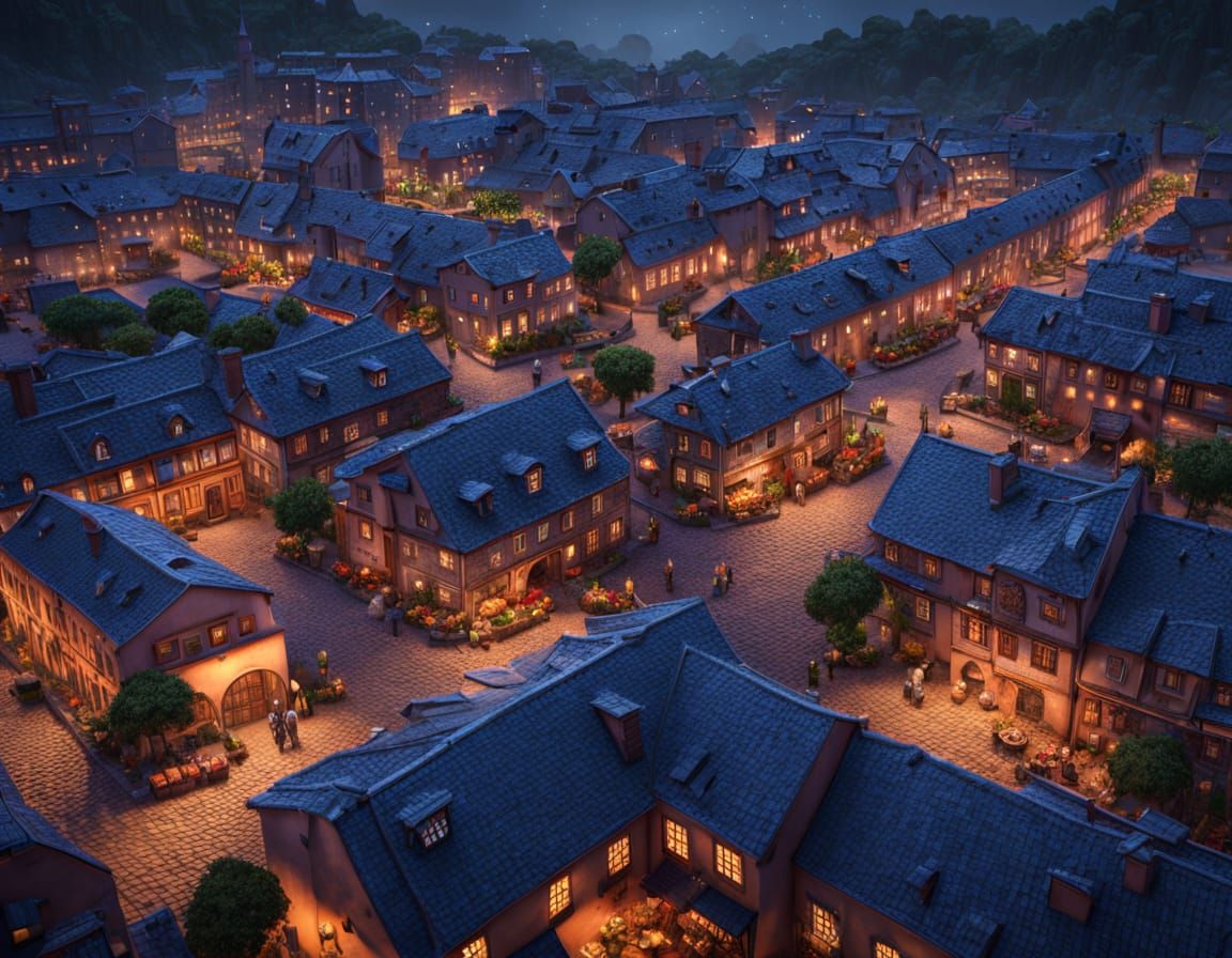 Fantasy Road to a Distant Market Square in the Multiverse