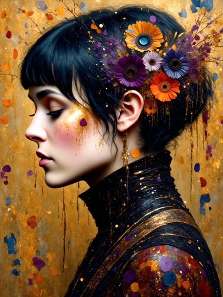 Gothic Young Woman in Postpunk Coldwave Style