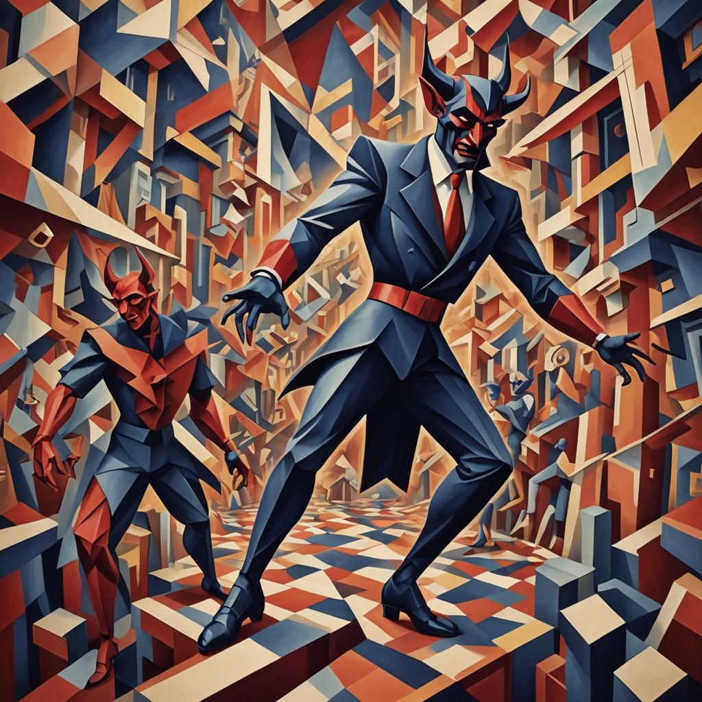 Dance with the Devil: A Cubist Matte Painting
